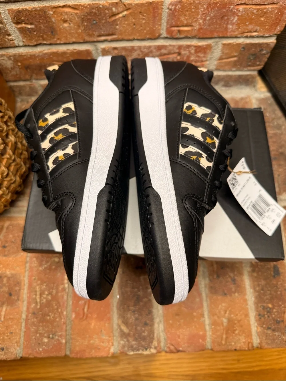 Adidas Break Start Low W Leopard Print Sneakers Black White Women’s Size 7 NIB